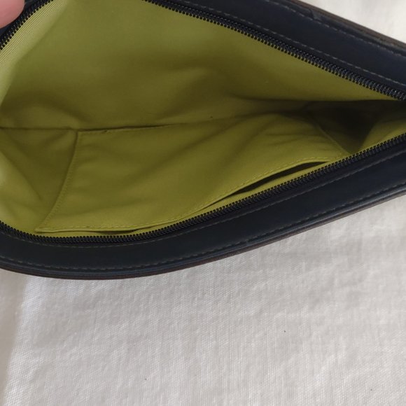 Coach Clutch/Wristlet Bag, Blue Patent Leather Textured Finish - Picture 6 of 7